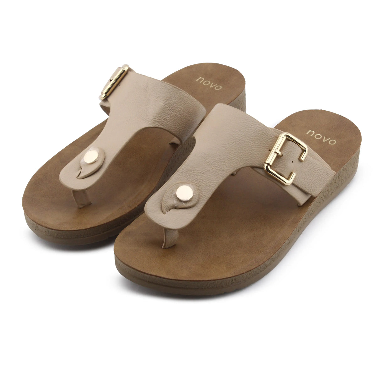 Novo Buckle Thong Sandals – Cushioned Flats
