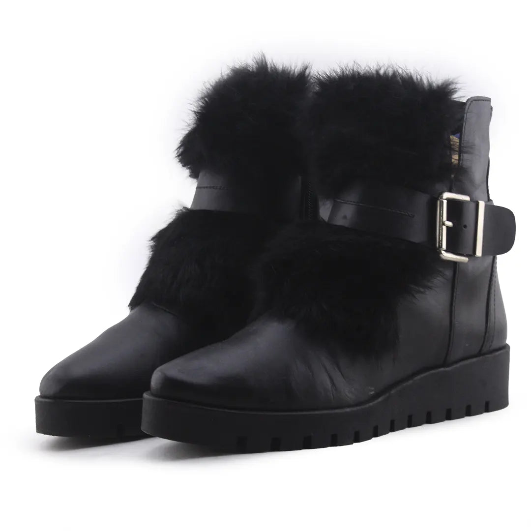 Humat Zipper Buckle Strap Ankle Boot | 100% Authentic Leather