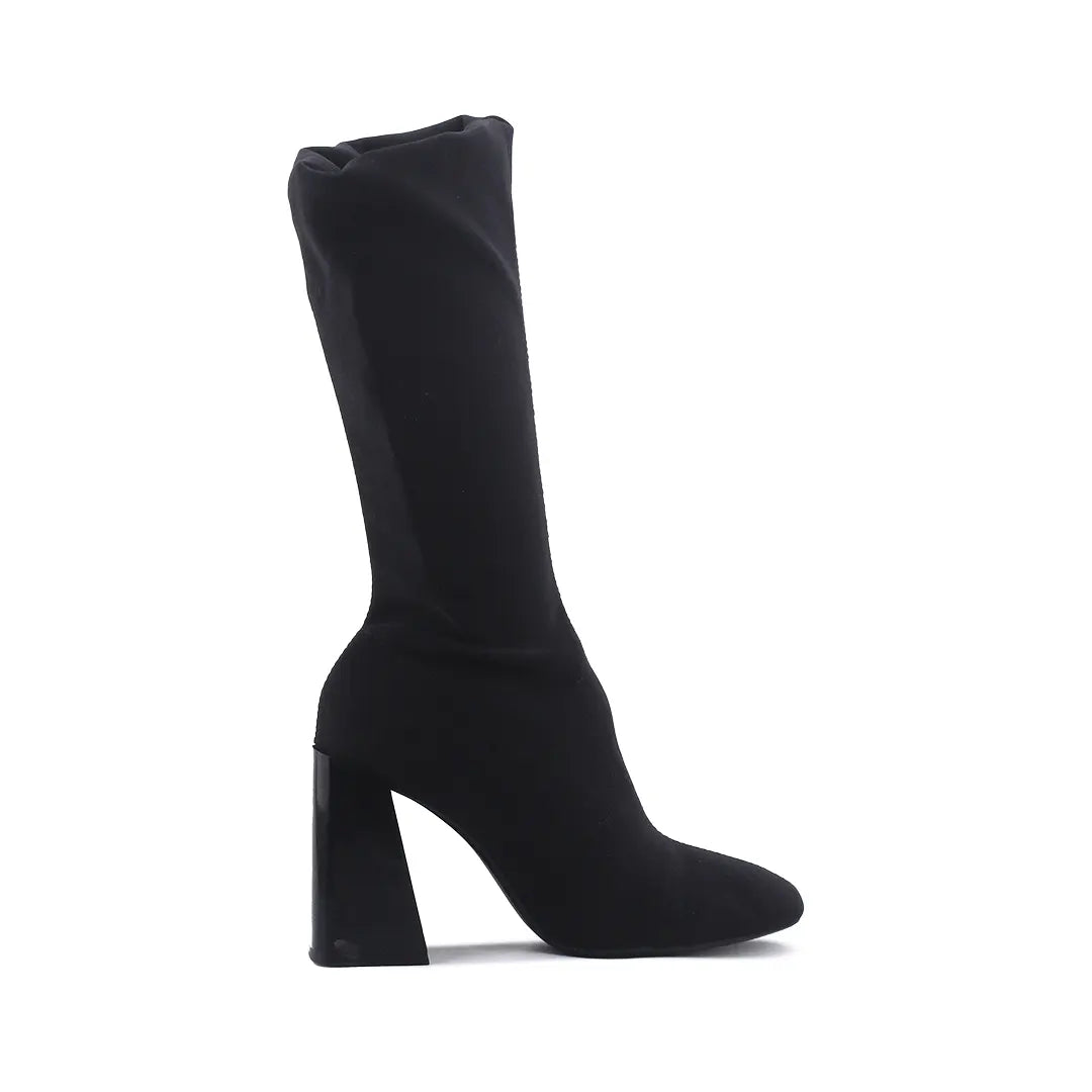 Bershka Zipper Textile Thigh High Boot