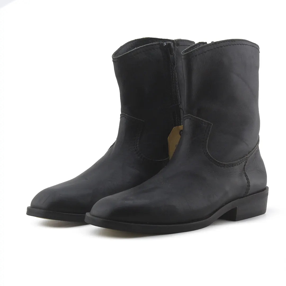 Zara Zipper Chelsea Ankle Boots | 100% Authentic Leather