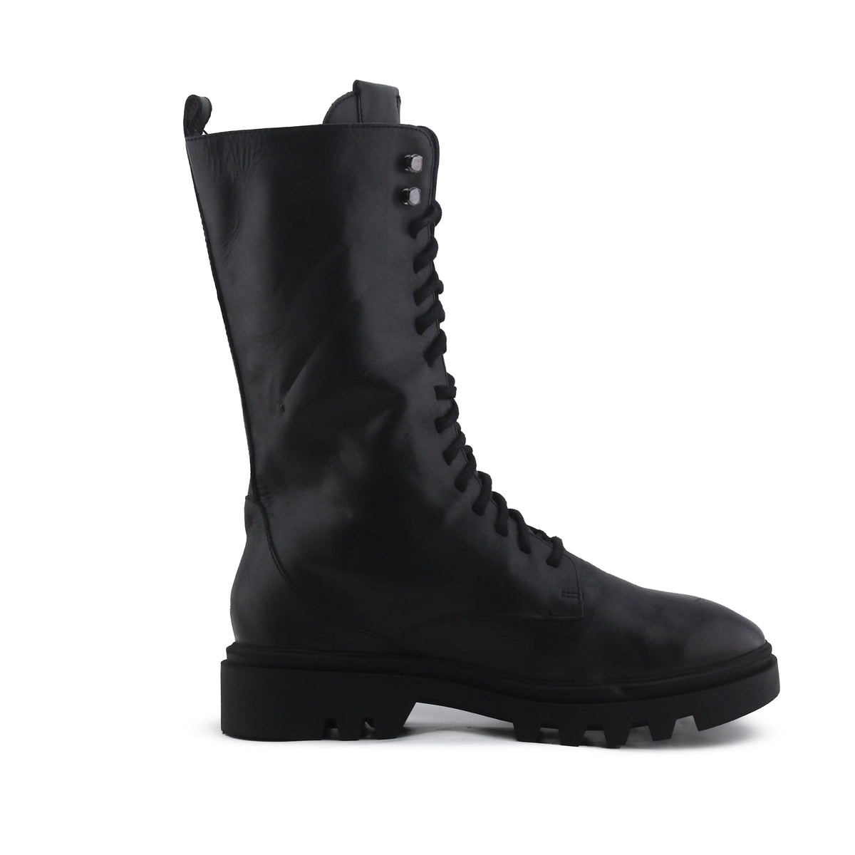 Massimo Dutti Zipper Lace Up Ankle Boot | 100% Authentic Leather