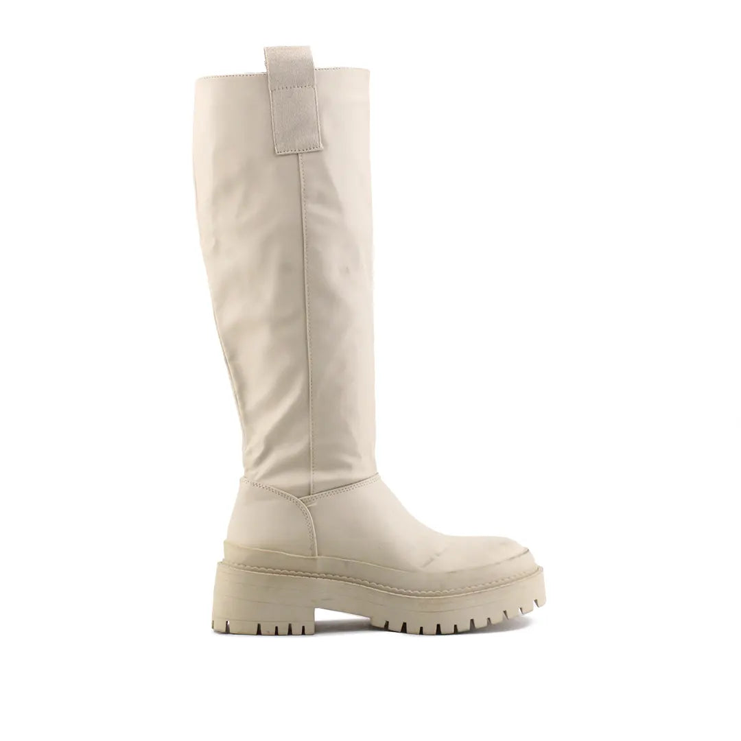 Stradivarius Zipper Knee High Boots (100% Authentic Leather)