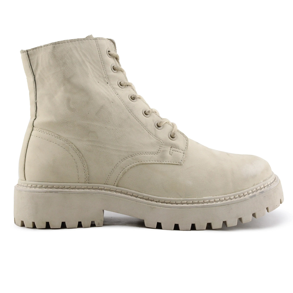 Pull & Bear Zipper Lace Up Ankle Boot | 100% Authentic Leather