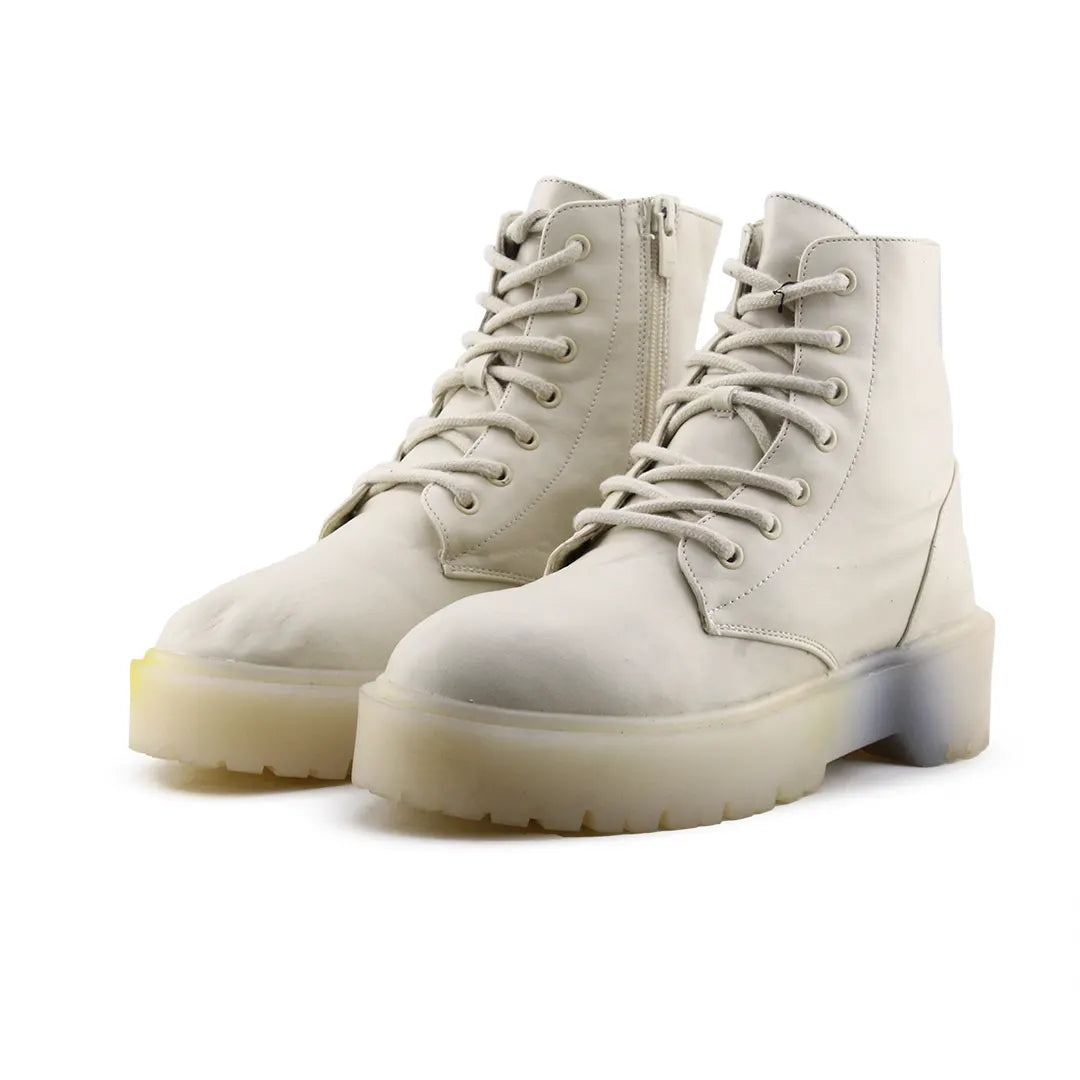 Pull & Bear Zipper Lace Up Ankle Boot | 100% Authentic Leather