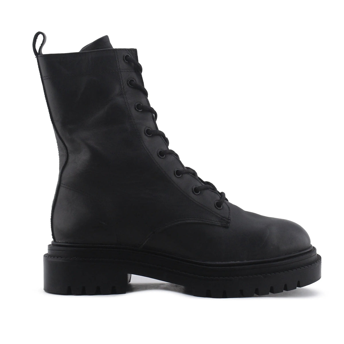 Pull & Bear Zipper Lace Up Ankle Boot | 100% Authentic Leather