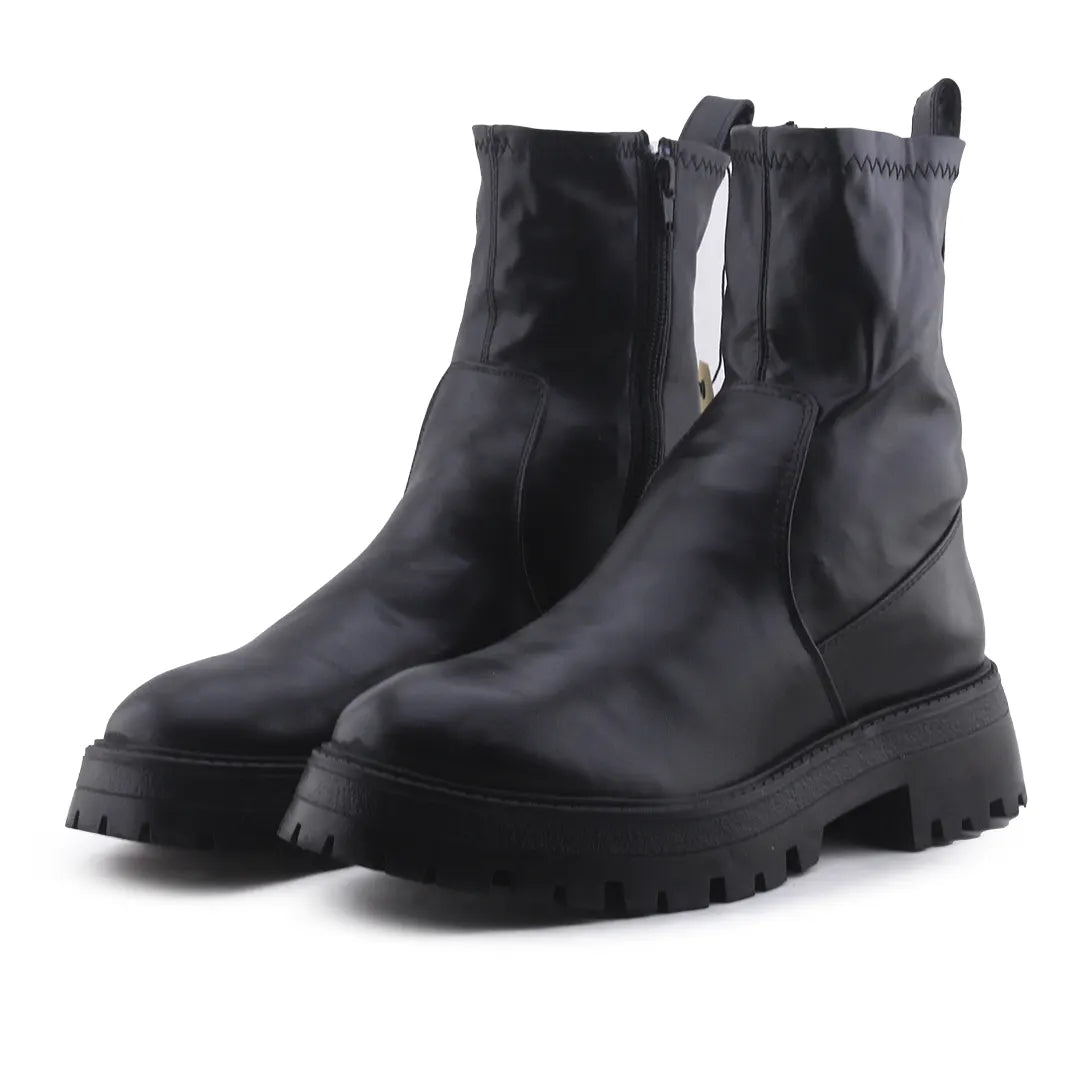 Pull & Bear Zipper Ankle Boot | 100% Authentic Leather
