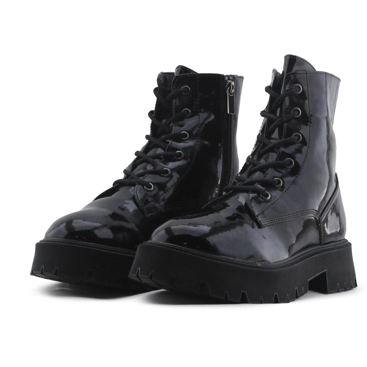 Bershka Zipper Lace Up Ankle Boot