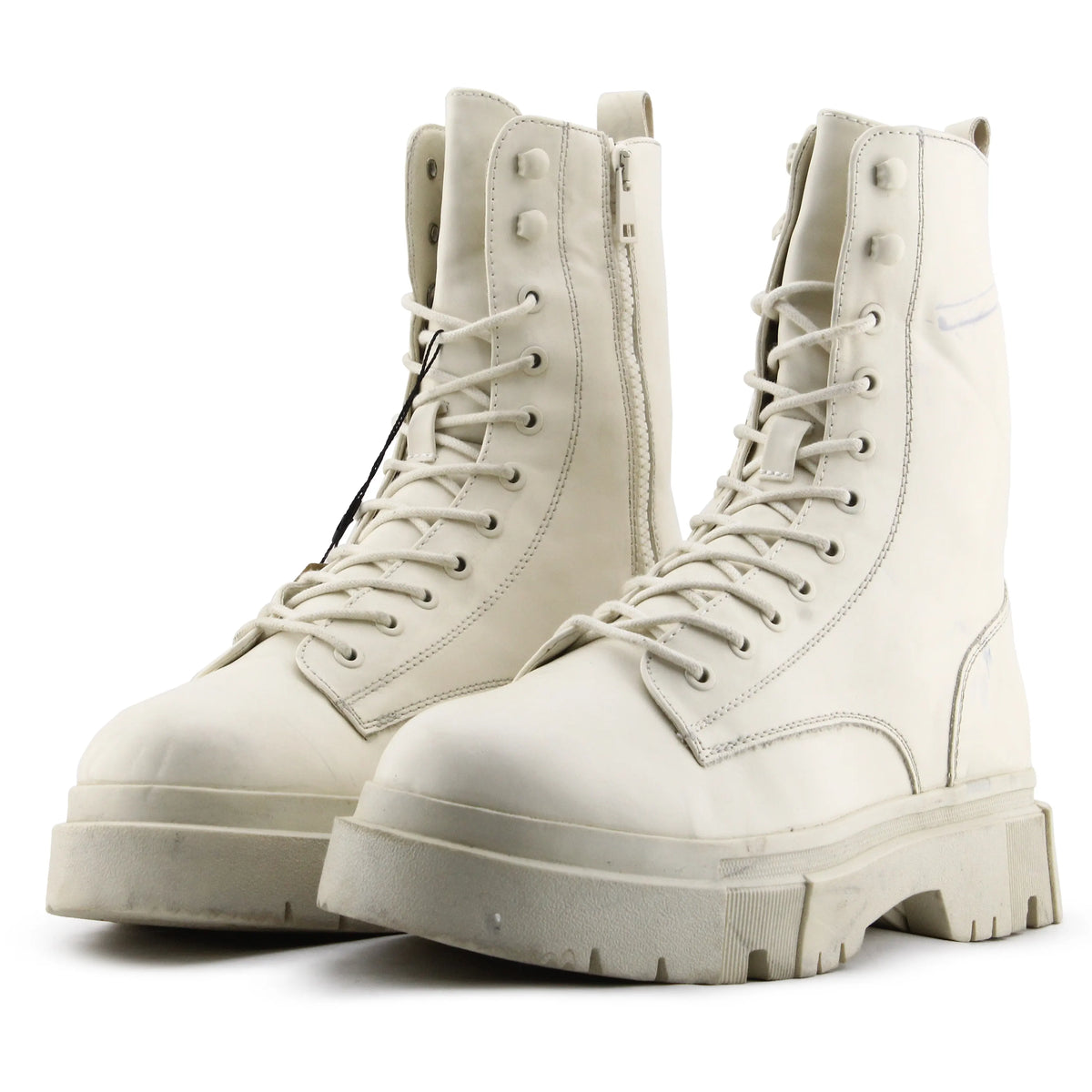Bershka Zipper Lace Up Ankle Boot | 100% Authentic Leather