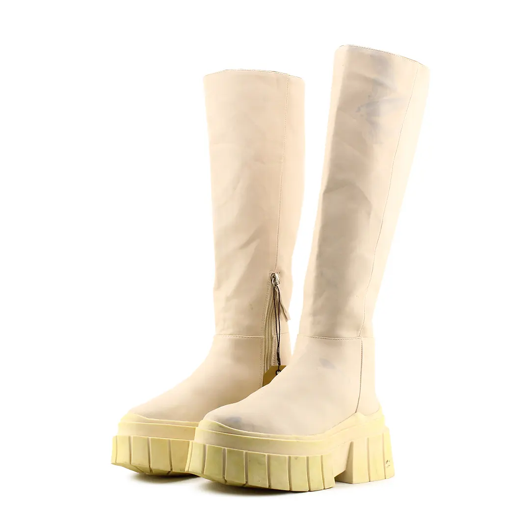 Bershka Zipper Knee High Boots | 100% Authentic Leather