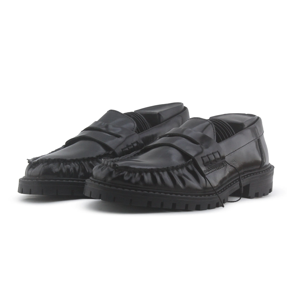 Zara Patent Penny Strap Loafers