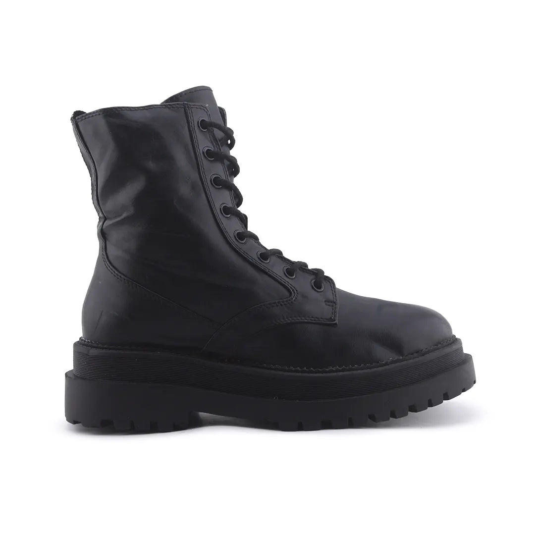Stradivarius Zipper Lace Up Ankle Boot | 100% Authentic Leather