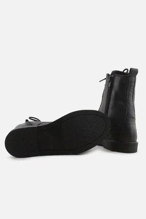 Zara Zipper Laces Combat Boots | 100% Authentic Leather - sundaybazar