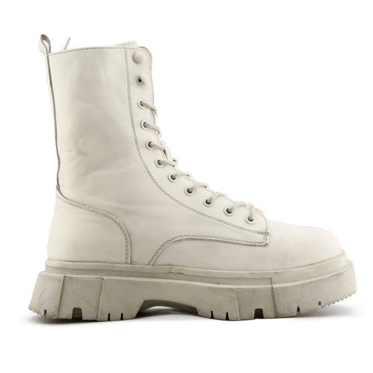 Bershka Zipper Lace Up Ankle Boot | 100% Authentic Leather
