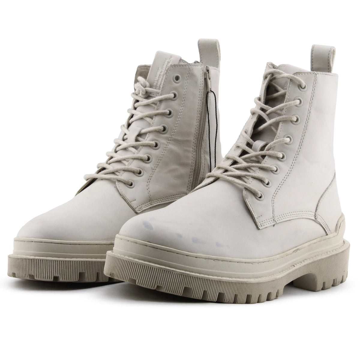 Pull & Bear Zipper Lace Up Ankle Boot | 100% Authentic Leather