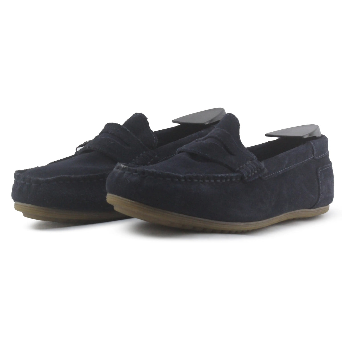 Zara Suede Penny Strap Loafers