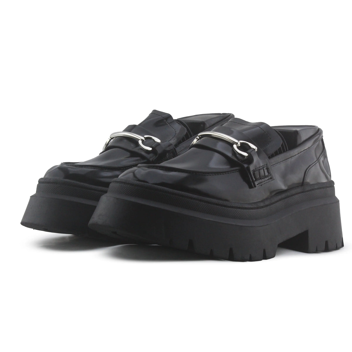 Pull & Bear Patent Penny Strap Chunky Shoe
