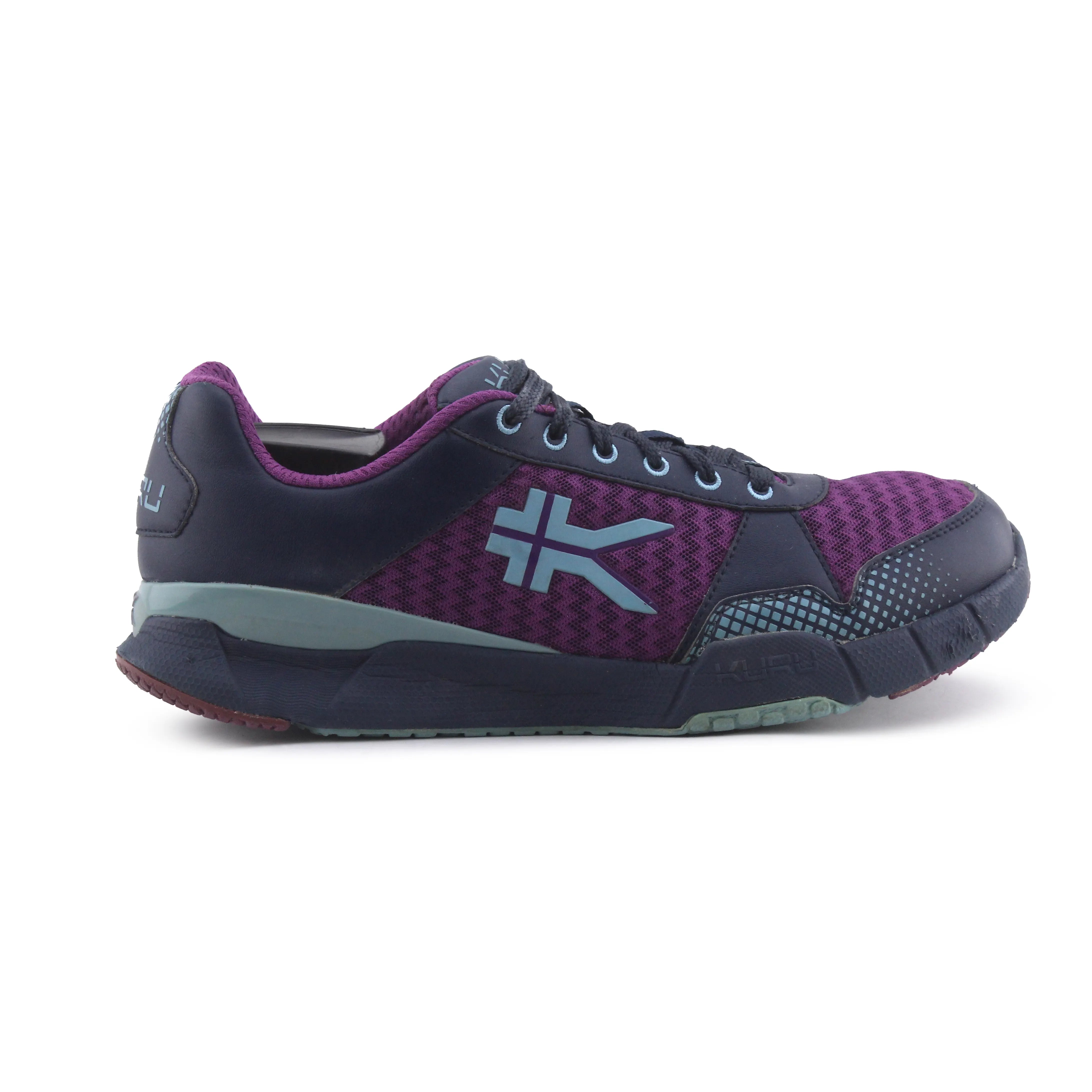 Kuru Quantum Purple Gray Running Shoes Lace Up Sneakers