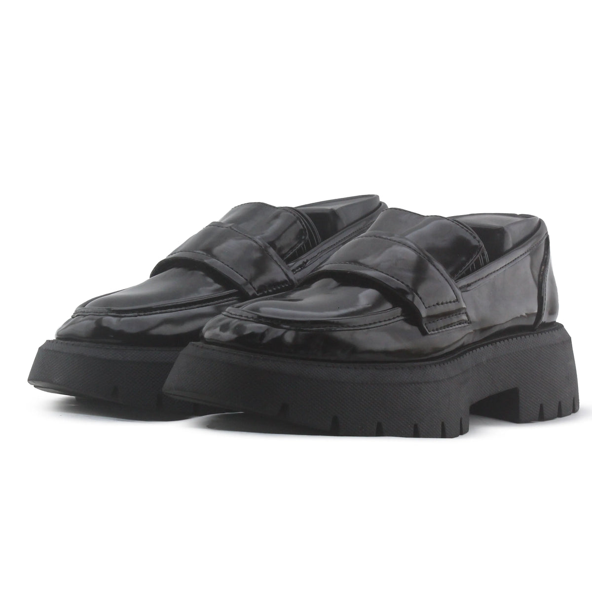 Zara Patent Penny Strap Loafers
