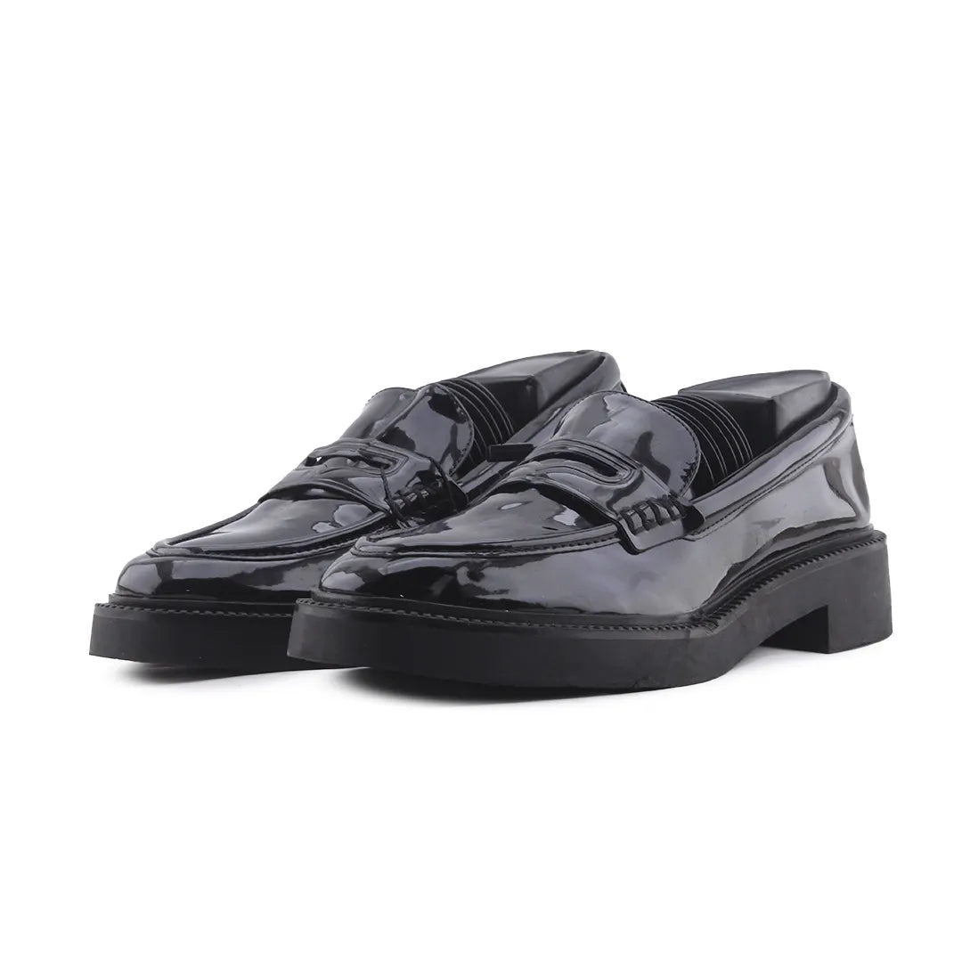 Zara Patent Penny Strap Loafers