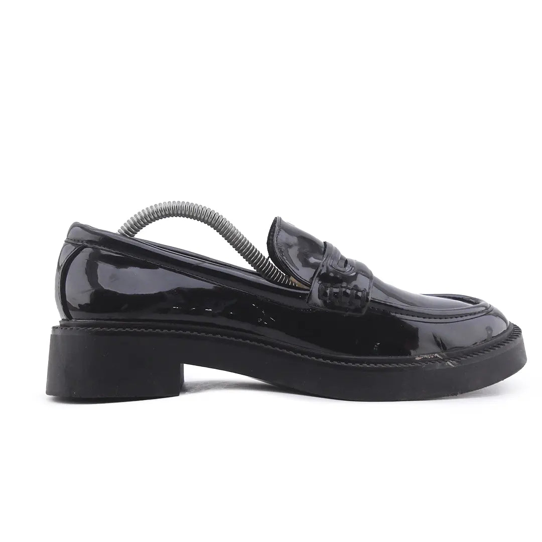 Zara Patent Penny Strap Loafers