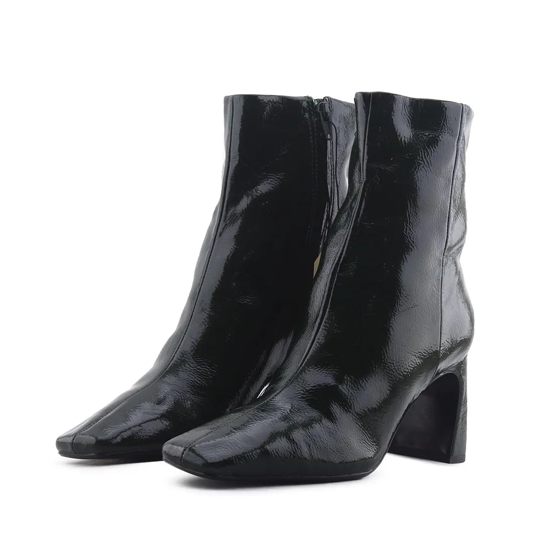 Zara Zipper Patent Ankle Boot