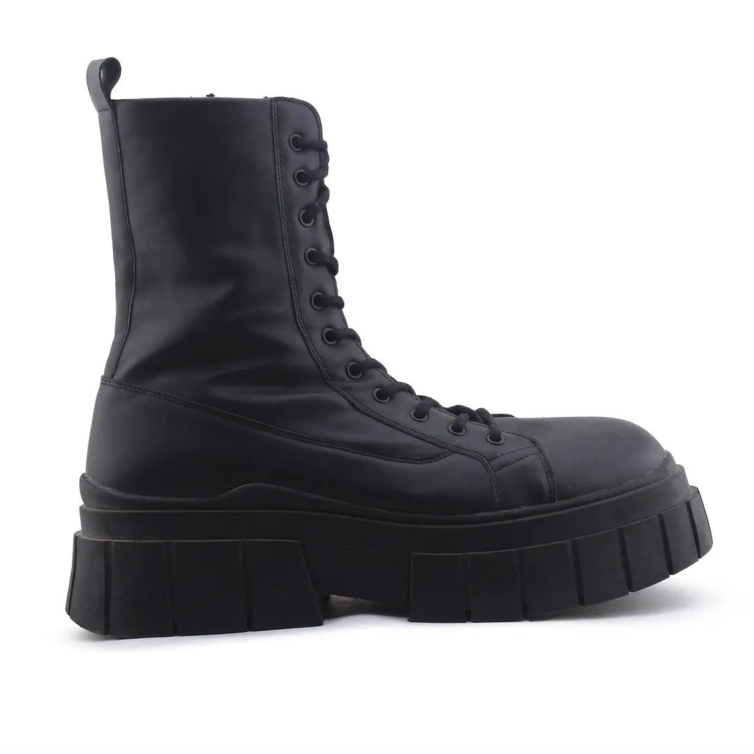 Bershka Zipper Lace Up Ankle Boot