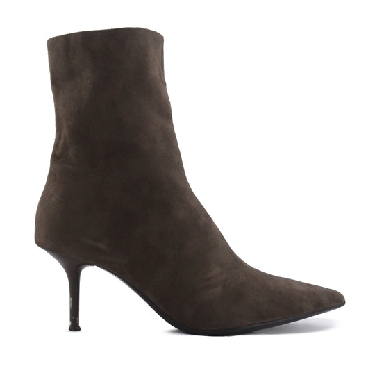 Zara Zipper Suede Ankle Boot