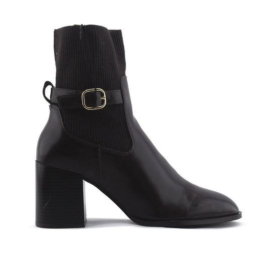 Zara Stretchable Buckle Strap Ankle Boot | 100% Authentic Leather