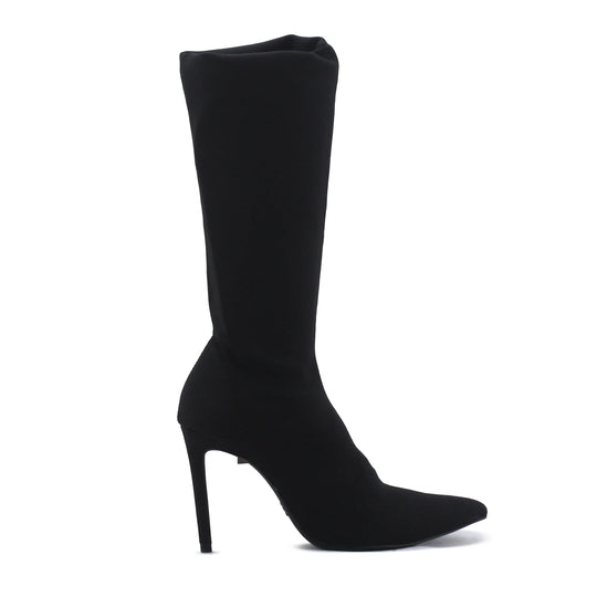Zara Zipper Textile Thigh High Boot