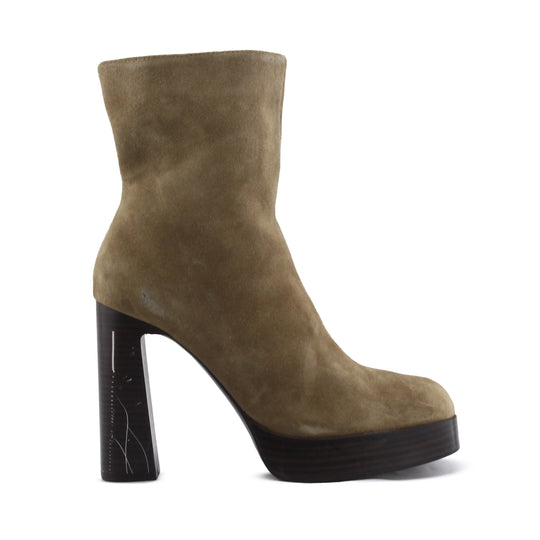 Zara Zipper Suede Ankle Boot