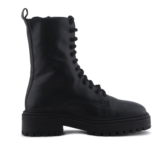 Massimo Dutti Zipper Lace Up Ankle Boot | 100% Authentic Leather