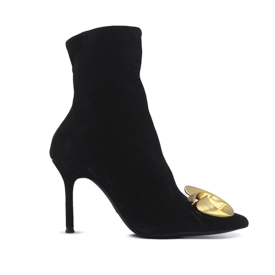 Zara Zipper Suede Ankle Boot