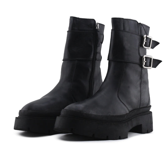 Zara Zipper Buckle Strap Ankle Boot | 100% Authentic Leather