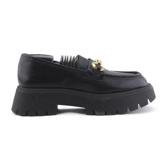 Zara Lug Sole Metal Embellished Moccasin