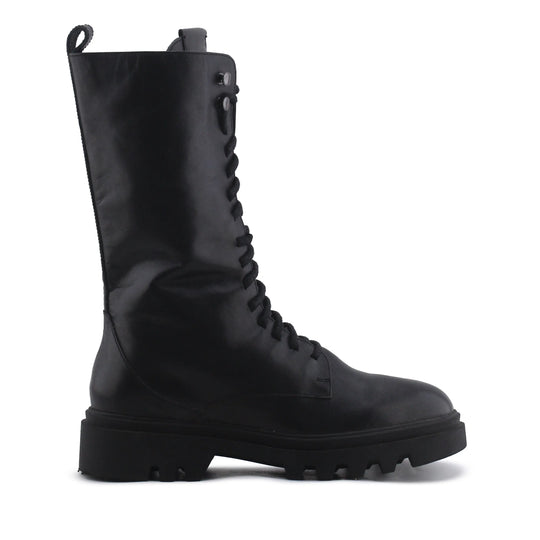 Massimo Dutti Zipper Lace Up Ankle Boot | 100% Authentic Leather