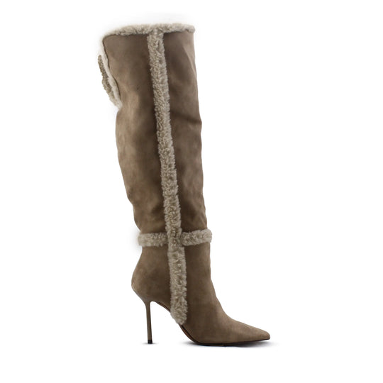Zara Snow Suede Over The Knee Boot