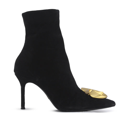 Zara Zipper Suede Ankle Boot