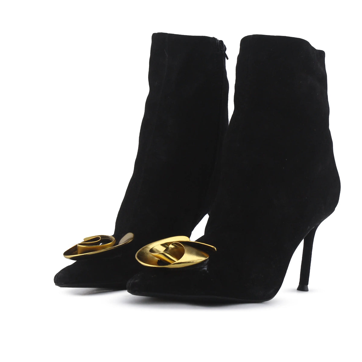 Zara Zipper Suede Ankle Boot