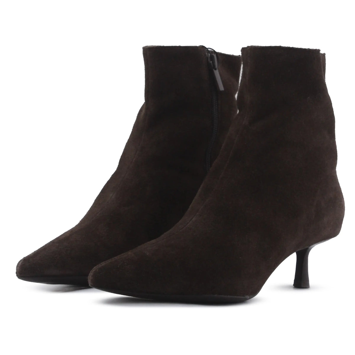 Stradivarius Zipper Suede Ankle Boot