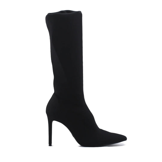 Zara Zipper Textile Thigh High Boot