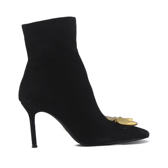 Zara Zipper Suede Ankle Boot