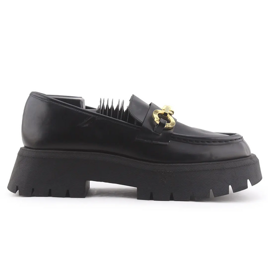 Zara Lug Sole Metal Embellished Moccasin