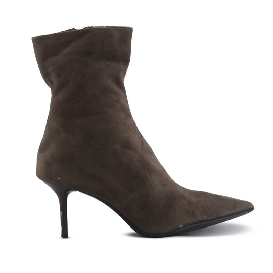 Zara Zipper Suede Ankle Boot