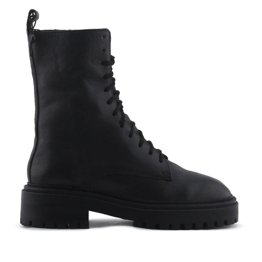 Massimo Dutti Zipper Lace Up Ankle Boot | 100% Authentic Leather