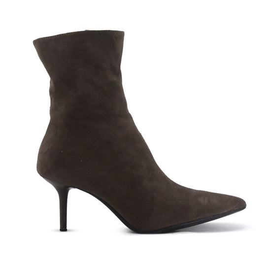 Zara Zipper Suede Ankle Boot
