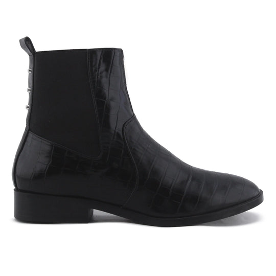 Stradivarius Zipper Stretchable Ankle Boot | 100% Authentic Leather