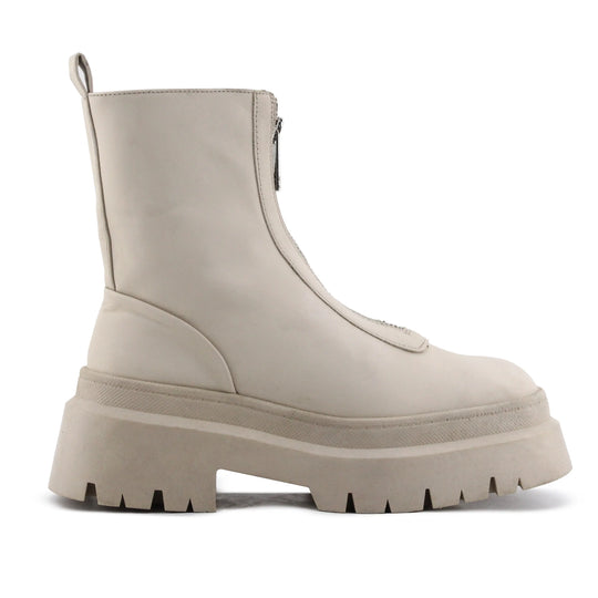 Pull & Bear Zipper Combat Ankle Boot | 100% Authentic Leather