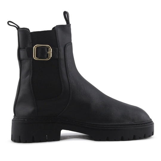 Zara Buckle Strap Stretchable Ankle Boot | 100% Authentic Leather
