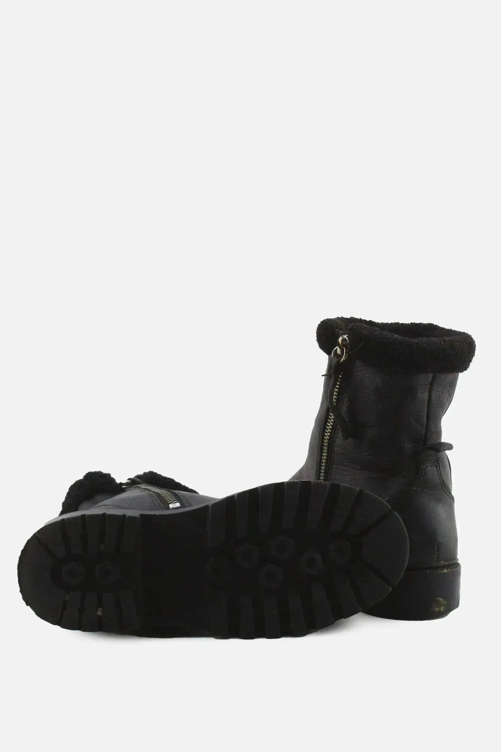 Zara Zipper Chelsea Ankle Boots | 100% Authentic Leather - sundaybazar