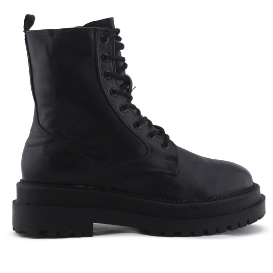 Stradivarius Zipper Lace Up Ankle Boot | 100% Authentic Leather